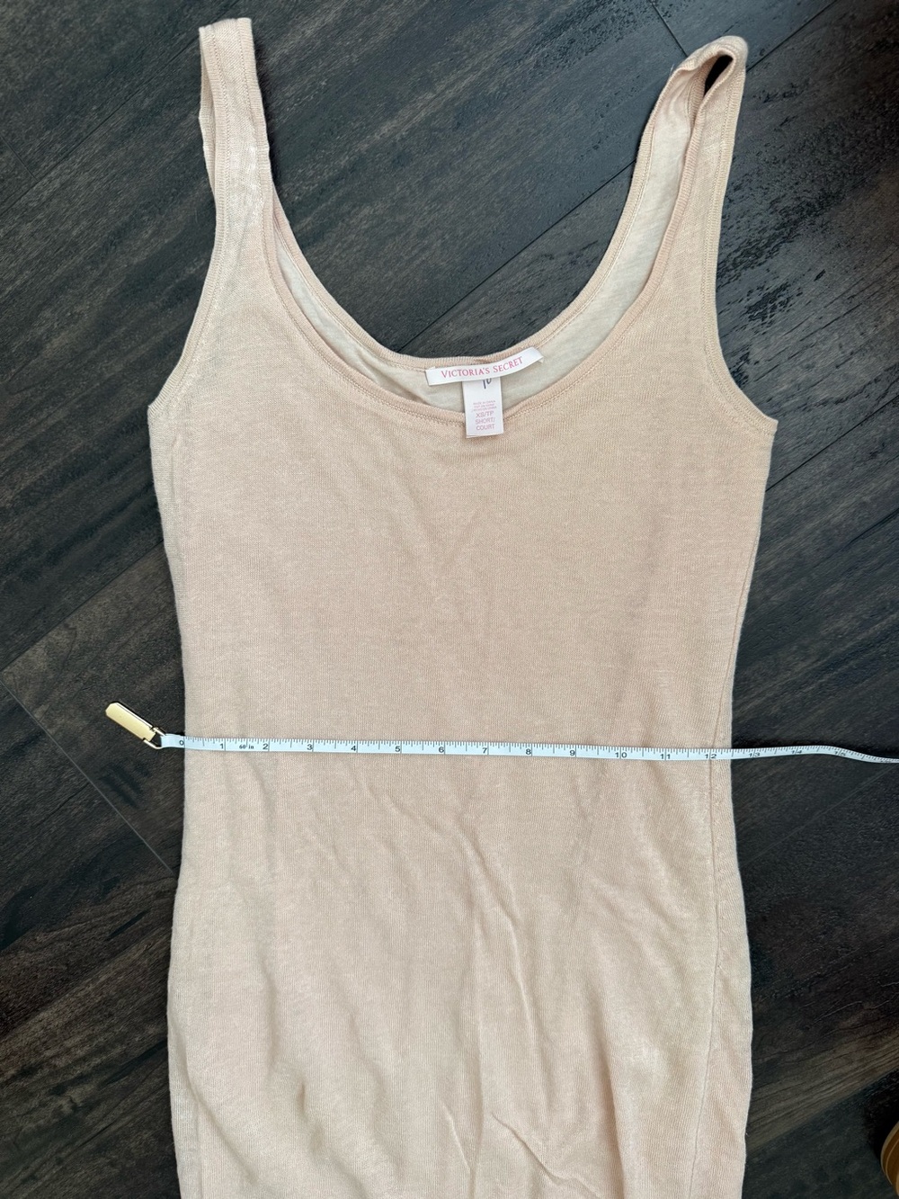 Victoria’s Secret Linen Blend Maxi Tank Dress XS Short Blush Open Knit Hem - Picture 6 of 12